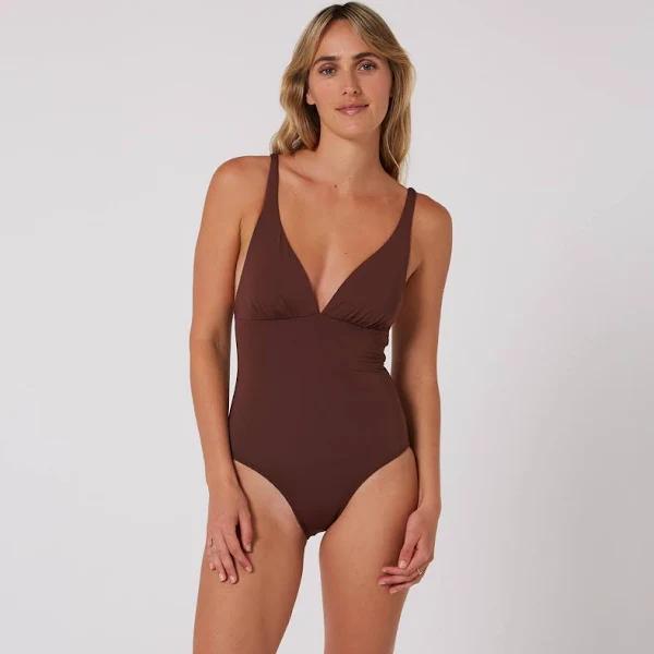 Swimwear | Hyams Plunge One Piece | Ocean and Earth 6 / Chocolate