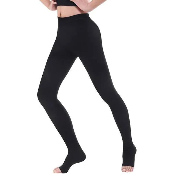 SWOLF Compression Pantyhose Women Men, Open Toe 20-30 mmHg Gradient Fi