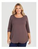 Taking Shape Bamboo Base 3/4 Sleeve Top Brown 18
