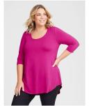 Taking Shape Bamboo Base 3/4 Sleeve Top Brown 18