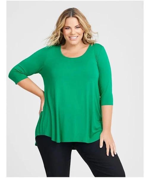 Taking Shape Bamboo Base 3/4 Sleeve Top Green 14