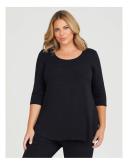 Taking Shape Bamboo Base 3/4 Sleeve Top in Black 20