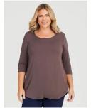 Taking Shape Bamboo Base 3/4 Sleeve Top in Black 20