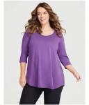 Taking Shape Bamboo Base 3/4 Sleeve Top in Black 24