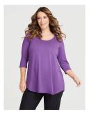 Taking Shape Bamboo Base 3/4 Sleeve Top in Purple Magic Purple 24