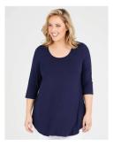 Taking Shape Bamboo Base 3/4 Sleeve Top Indigo 24