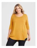 Taking Shape Bamboo Base 3/4 Sleeve Top Mustard 14