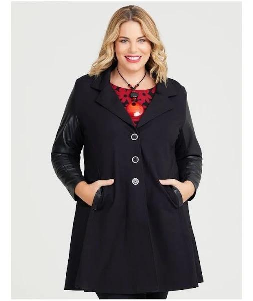 Taking Shape Bamboo Ponte & Pleather Jacket Black 20