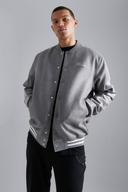 Tall Faux Suede Bomber With Chunky Rib