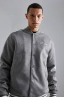 Tall Faux Suede Bomber With Chunky Rib