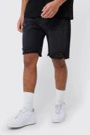 Tall Relaxed Fit Rigid Multi Rip Denim Short