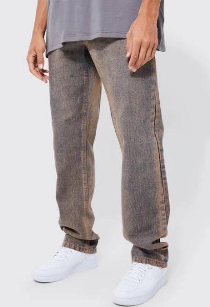 Tall Relaxed Rigid Acid Wash Jeans