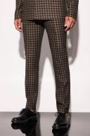 Tall Skinny Fit Dogtooth Crop Suit Trousers