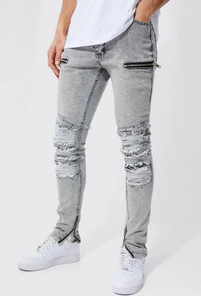 Tall Skinny Fit Large Biker Panel Jean