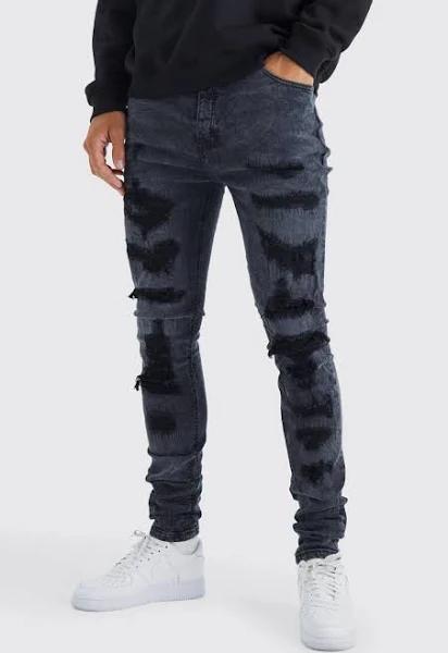 Tall Skinny Stretch All Over Ripped Jeans