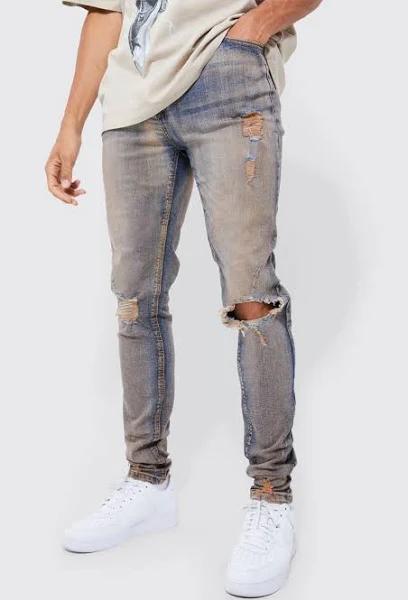 Tall Skinny Stretch Multi Rip Jeans