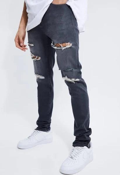 Tall Skinny Stretch Ripped Jean With Zip Hem