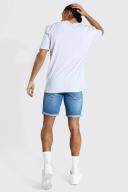 Tall Slim Rigid Denim Shorts With Turn Up
