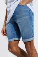 Tall Slim Rigid Denim Shorts With Turn Up