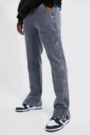 Tall Straight Leg Popper Elastic Waist Jean