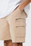 Tall Twill Elastic Waist Zip Cargo Short