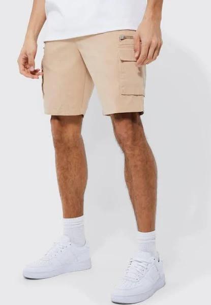 Tall Twill Elastic Waist Zip Cargo Short