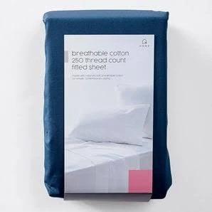 Target 250 Thread Count Cotton Fitted Sheet | Blue | Double Bed