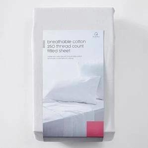 Target 250 Thread Count Cotton Fitted Sheet | Grey | Double Bed