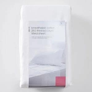 Target 250 Thread Count Cotton Fitted Sheet | White | Single Bed