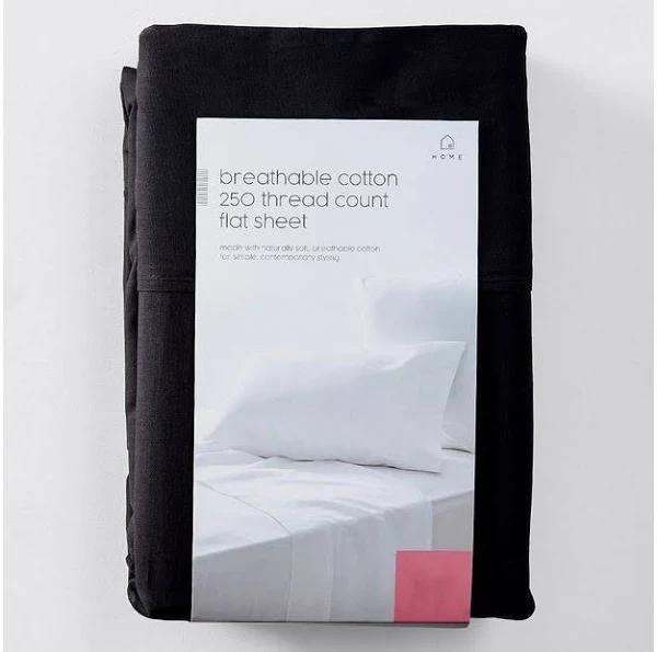 Target 250 Thread Count Cotton Flat Sheet | Black | Single Bed