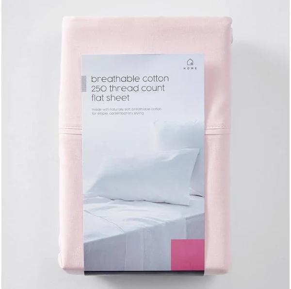 Target 250 Thread Count Cotton Flat Sheet | Pink | Queen Bed