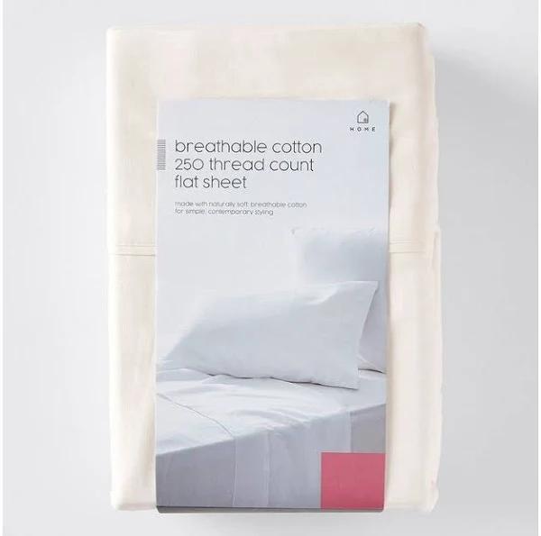 Target 250 Thread Count Cotton Flat Sheet | White | King Bed