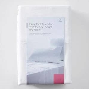 Target 250 Thread Count Cotton Flat Sheet | White | Queen Bed