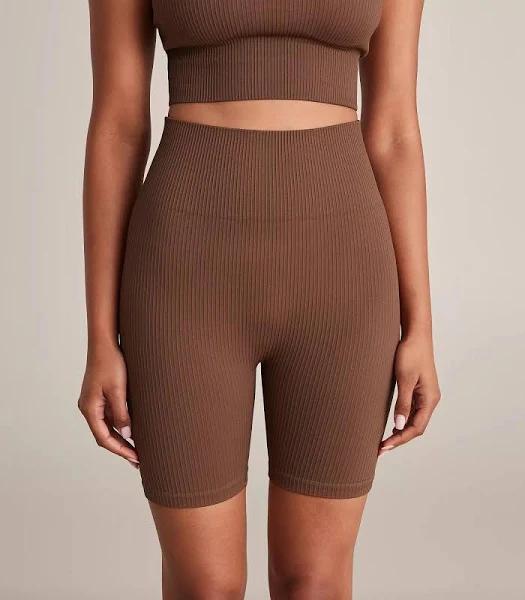Target Active Seamfree Ribbed Bike Shorts - Brown - M - AfterPay & zipPay Available