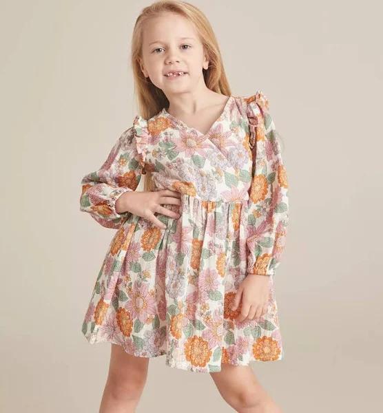 Target Kids Floral Mock Wrap Dress | Size 4