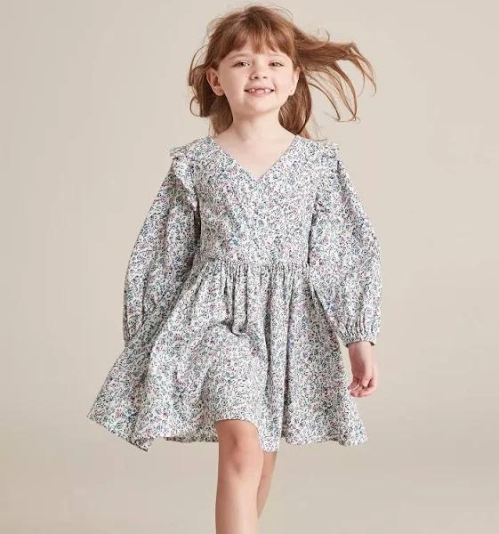 Target Kids Mock Wrap Dress | Blue | Size 5
