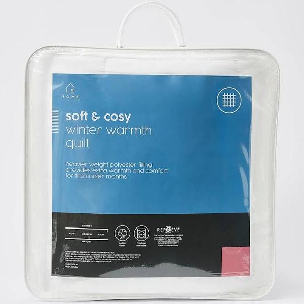 Target Soft & Cosy Winter Warmth Quilt | White | Double Bed | Cotton/Polyester
