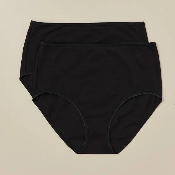 Target Woman 2 Pack Everyday Cotton Full Briefs; Style LFB30307 | Black | Size 12