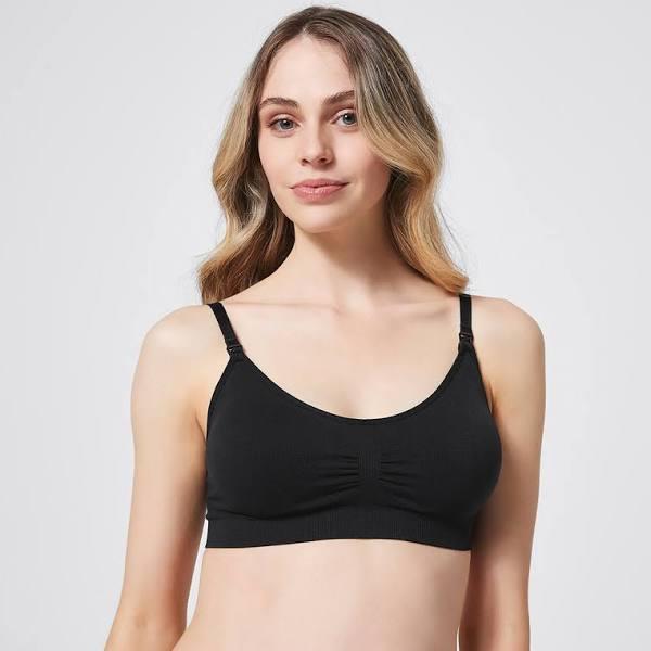 Target Woman Maternity Seamfree Wirefree Bra | Black | Size 12