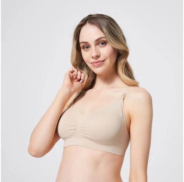 Target Woman Maternity Seamfree Wirefree Bra | Brown | Size 18