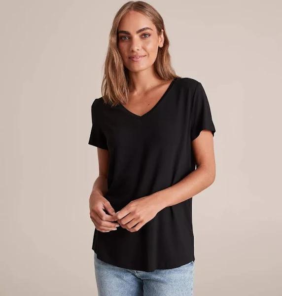 Target Woman Modal/Elastane V-Neck T-Shirt | Black