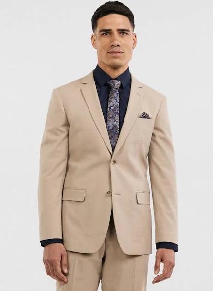 Tarocash Ash Linen Check Suit Jacket Natural 36
