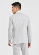 Tarocash AXL Skinny Check Suit Jacket Silver 36