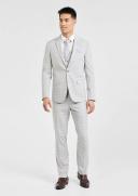 Tarocash AXL Skinny Check Suit Jacket Silver 36