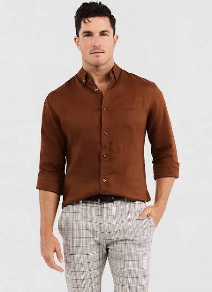 Tarocash Billy Pure Linen Shirt Brick 4XL