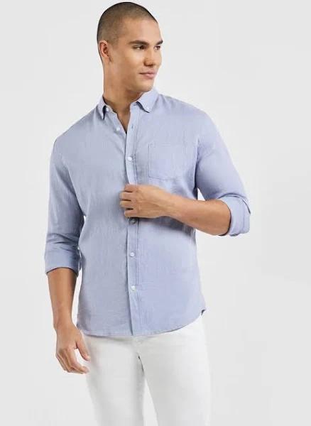 Tarocash Billy Pure Linen Shirt Light Blue XS