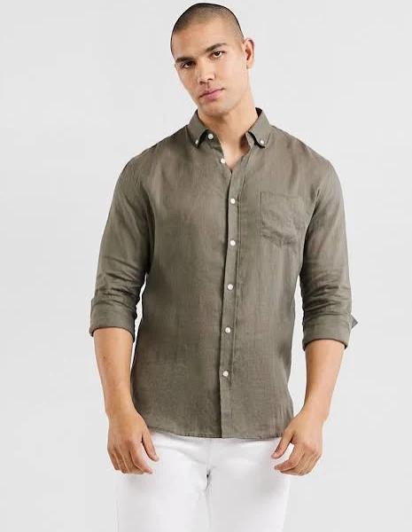 Tarocash Billy Pure Linen Shirt Mid Green 4XL