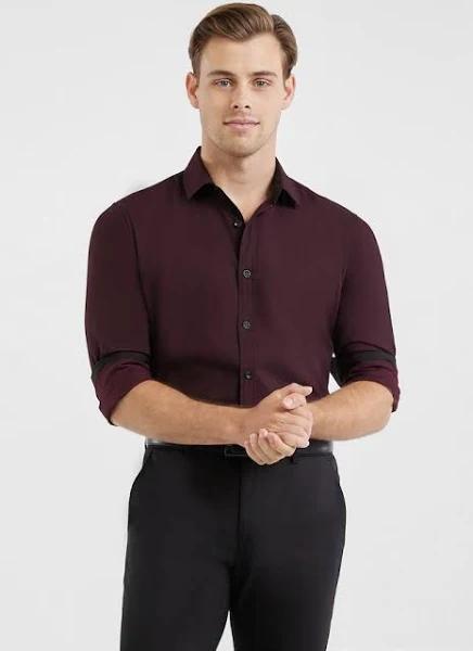 Tarocash Cassius Textured Shirt Burgundy L