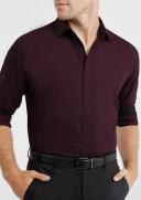 Tarocash Cassius Textured Shirt Burgundy XS