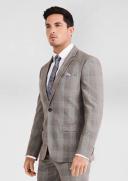 Tarocash Fitch Skinny Check Suit Jacket Natural 46